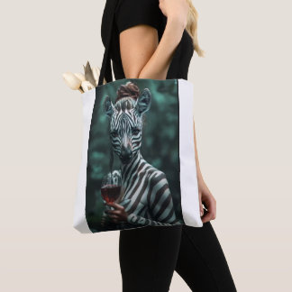 "Wilde Elegance: Die Zebra mit dem Weinglas"