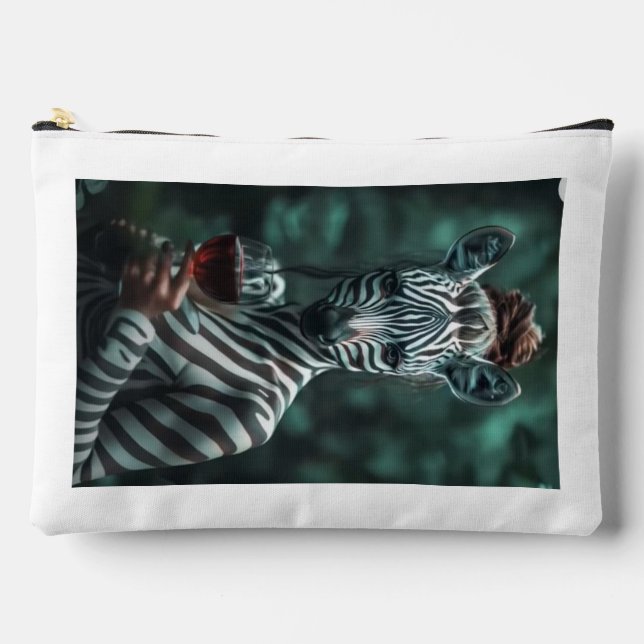 "Wilde Elegance - Zebra Cosmetic Bag" Zubehörtasche (Vorderseite)