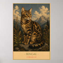 Wilde Eleganz: Bengalkatze Poster