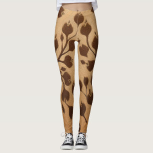 Wilde Eleganz: Braune Tierprint-Leggings Leggings