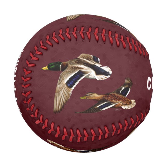 Wilde Enten im Flight Maroon Baseball (Vorderseite Links)