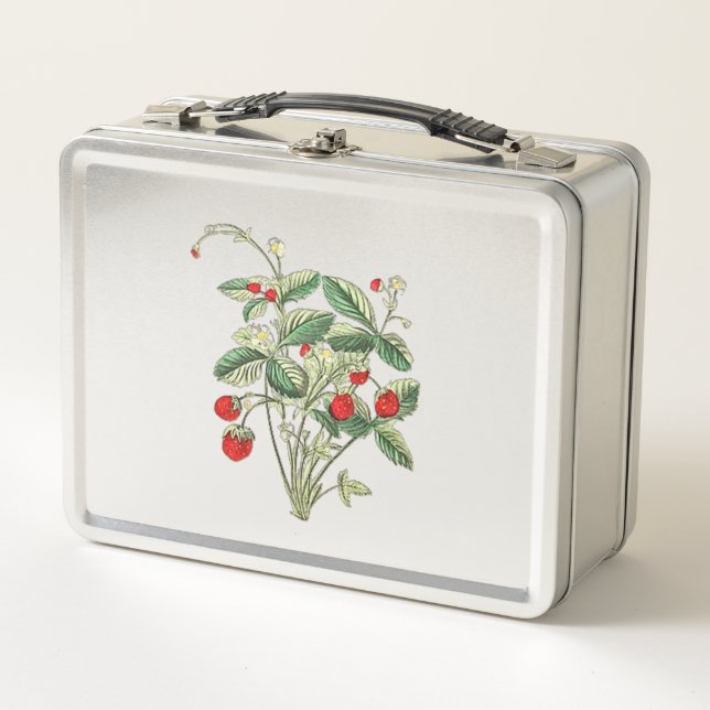 Wilde Erdbeer-Lunchbox  Metall Brotdose (Vorderseite)