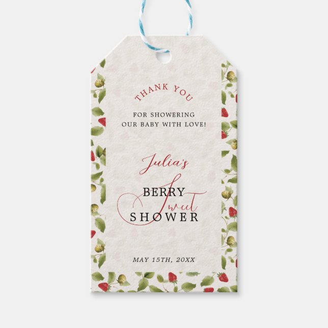 WILDE ERDBEER SÜSSE BABY-SHOWER GESCHENKANHÄNGER (Vorderseite)