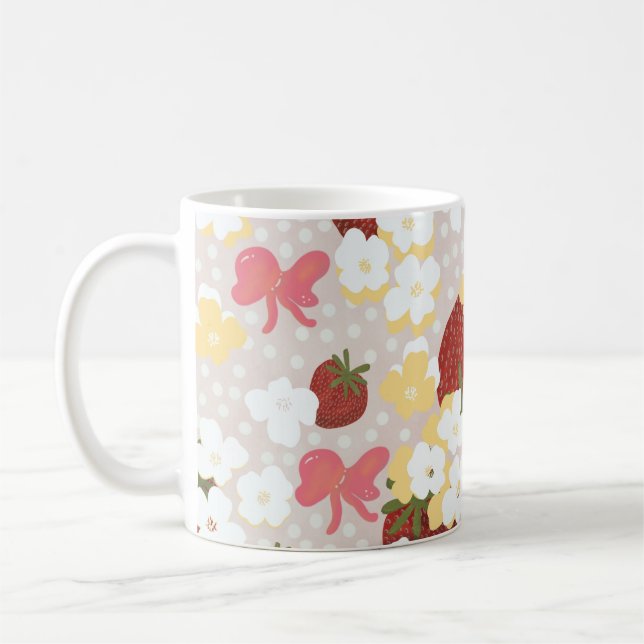 Wilde Erdbeerblumen-Tasse Kaffeetasse (Links)