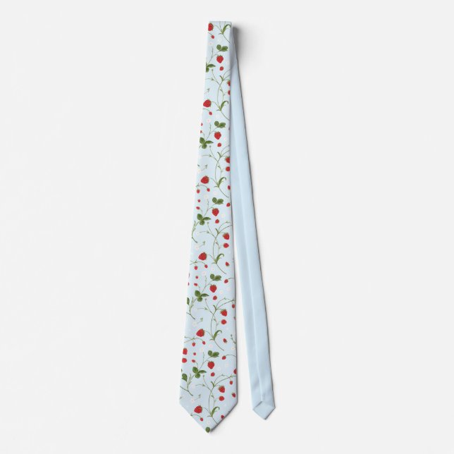 Wilde Erdbeeren (Alice Blue) - Neck Tie Krawatte (Vorderseite)