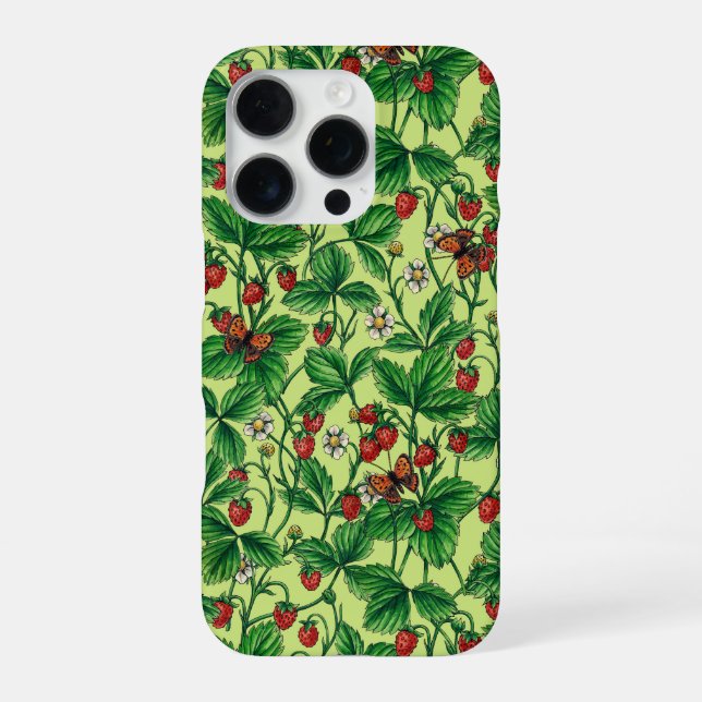 Wilde Erdbeeren auf Honigmelone iPhone Hülle (Rückseite)