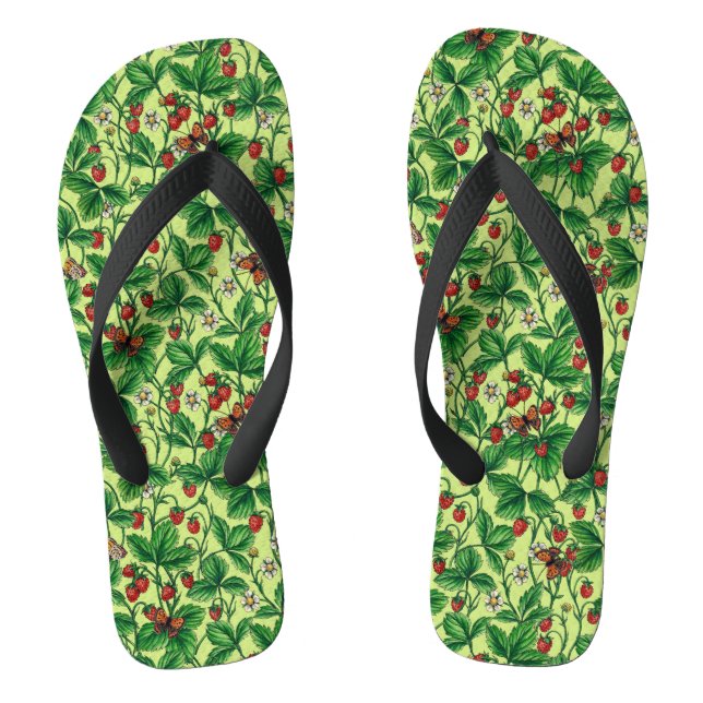Wilde Erdbeeren auf Honigtaube Flip Flops (Fußbett)