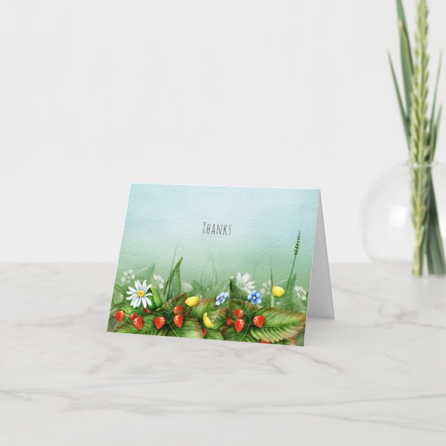 Wilde Erdbeeren in einer Wiese, lieblich danke (Vorderseite)