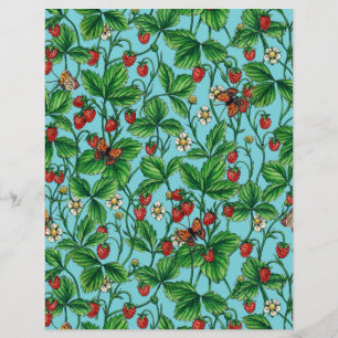 Wilde Erdbeeren in Poolblau