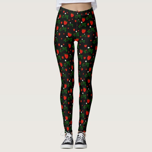 Wilde Erdbeeren Leggings (Vorderseite)