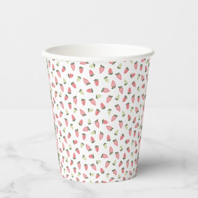 Wilde Erdbeeren Papier Cups Pappbecher (Vorderseite)