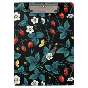 Wilde Erdbeeren rot/gelb/blau/schwarz Klemmbrett
