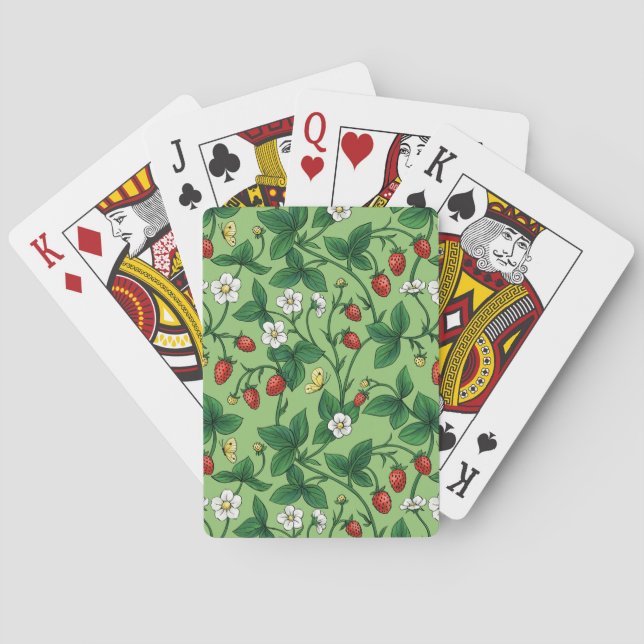Wilde Erdbeeren rot/gelb/grün/ Spielkarten (Rückseite)