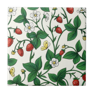 Wilde Erdbeeren rot/gelb/grün/weißlich Fliese