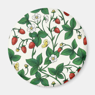 Wilde Erdbeeren rot/gelb/grün/weißlich Magnet