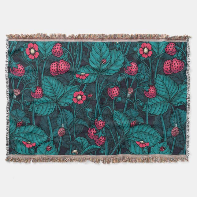 Wilde Erdbeeren, rot und blau Decke (Vorderseite)