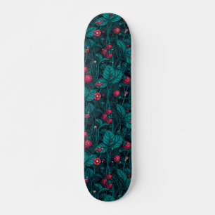 Wilde Erdbeeren, rot und blau Skateboard