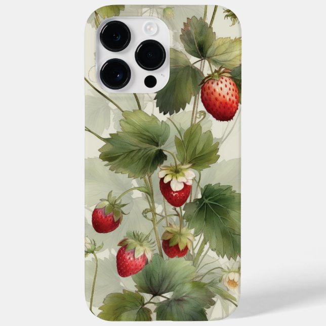 Wilde Erdbeeren Sommer Wasserfarbe Case-Mate iPhone Hülle (Rückseite)