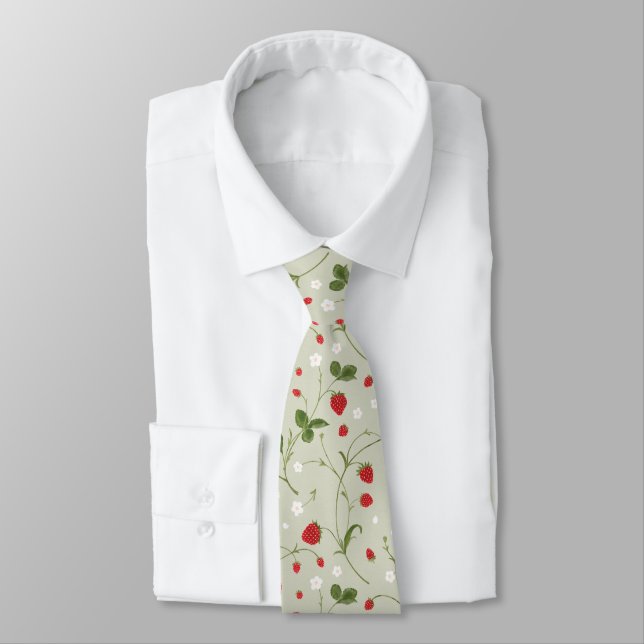 Wilde Erdbeeren (Warm Gray) - Neck Tie Krawatte (Gebunden)