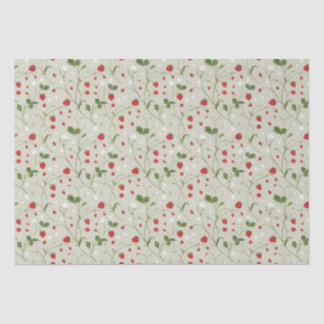 Wilde Erdbeeren (warmes Grau) - Gewebepapier Seidenpapier