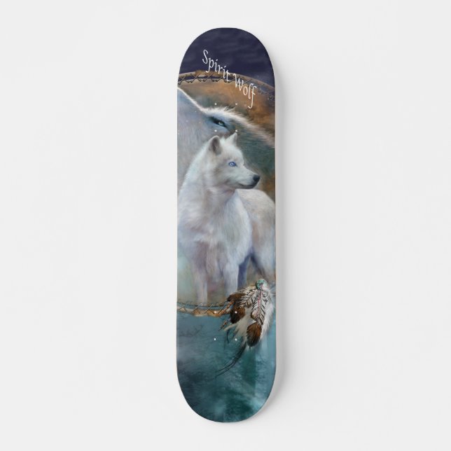 Wilde Fahrt - Geist-Wolf-Skateboard Skateboard (Vorne)