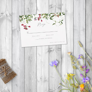 Wilde Fantastische Blüten & Grünpflanzen RSVP Karte