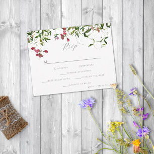 Wilde fantastische Blüten & Grünpflanzen RSVP Karte
