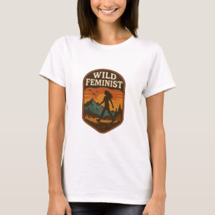 Wilde Feministische Retro-Naturwanderung Empowerme T-Shirt