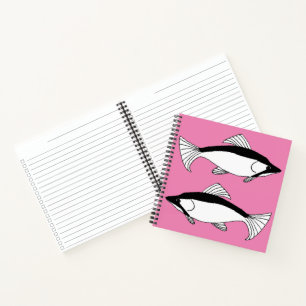 Wilde Fische Zeichnend Lachs-Notebook Notizbuch