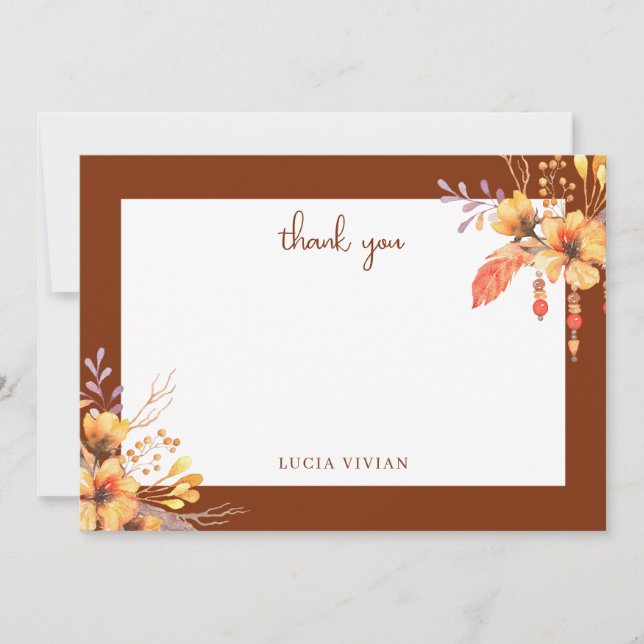 Wilde Flora Brautparty Locarno Dankeskarte (Vorderseite)