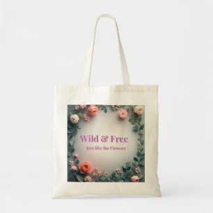 Wilde & freie Florallinienkunst Boho Minimal De Tragetasche