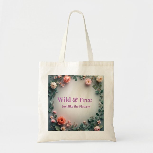  Wilde & freie Florallinienkunst | Boho Minimal De Tragetasche (Vorne)