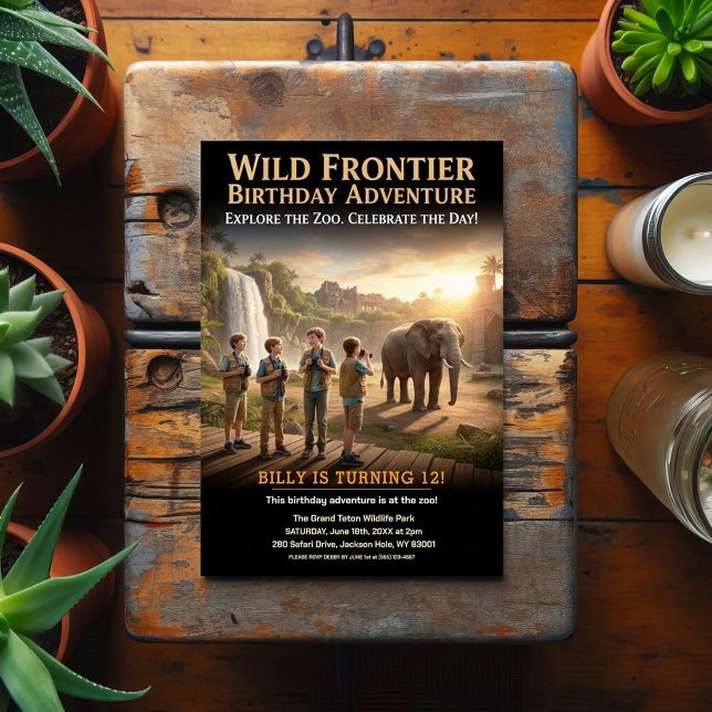 Wilde Frontier-Geburtstagsfeier Postkarte (Von Creator hochgeladen)