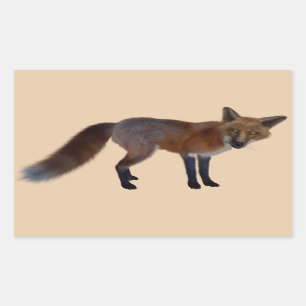 wilde Fuchskleber Rechteckiger Aufkleber