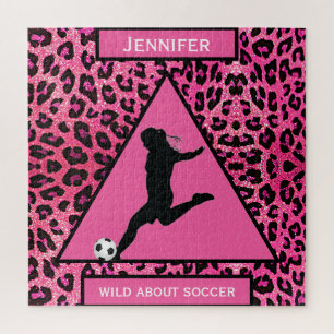 Wilde Fußballmädchen Rosa Puzzle