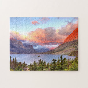 Wilde Gans-Insel am Sonnenaufgang Puzzle