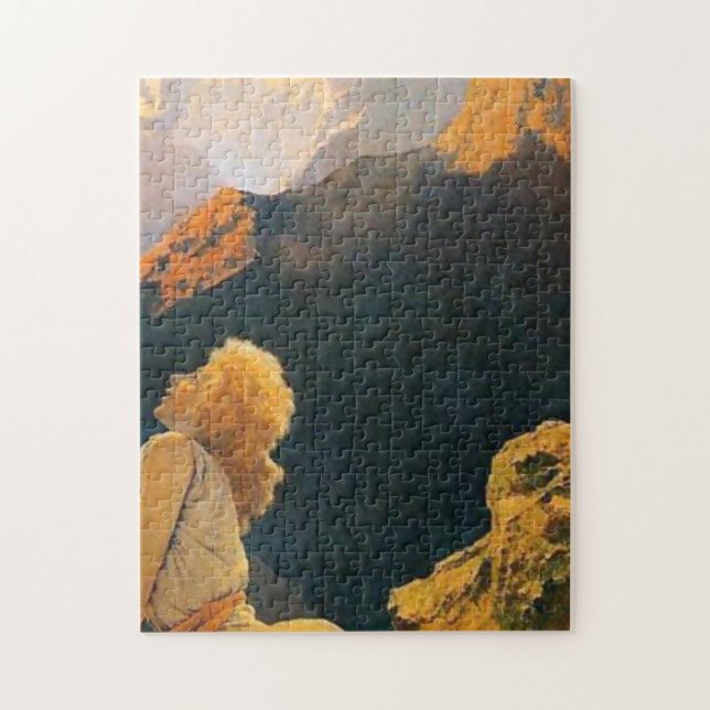 Wilde Gänse von Maxfield Parrish Puzzle (Vertikal)