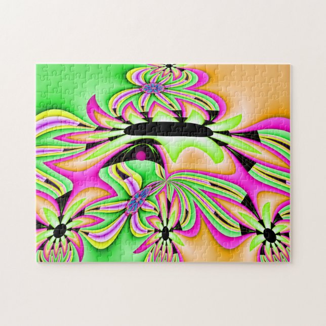 Wilde Gänseblümchen-Fraktal-Kunst Puzzle (Horizontal)