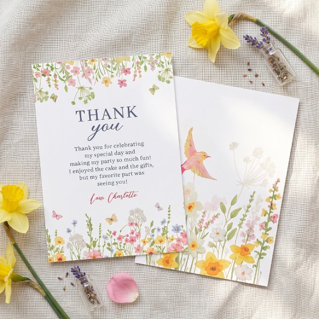 Wilde Garten Geburtstagsfeier Dankeskarten Dankeskarte (Von Creator hochgeladen)