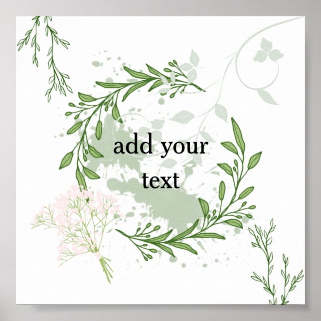 "Wilde Gartenrahmen - Blumengrün-Design" Poster (Vorne)