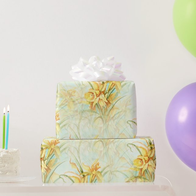 Wilde gelbe Blumen Geschenkpapier (Partygeschenke)