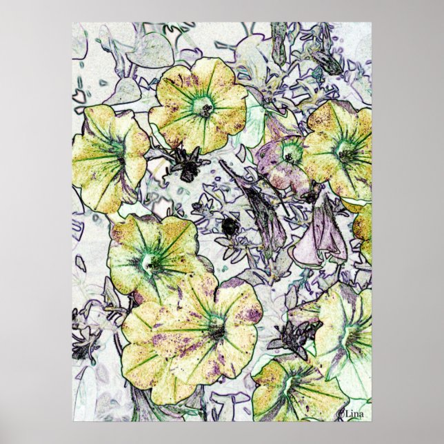 Wilde gelbe Blumen von Lina 2013 Poster (Vorne)