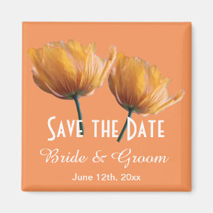 Wilde gelbe Mohnblume Save-the-Date-Magnet. Magnet