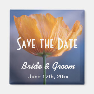Wilde gelbe Mohnblume Save-the-Date-Magnet. Magnet