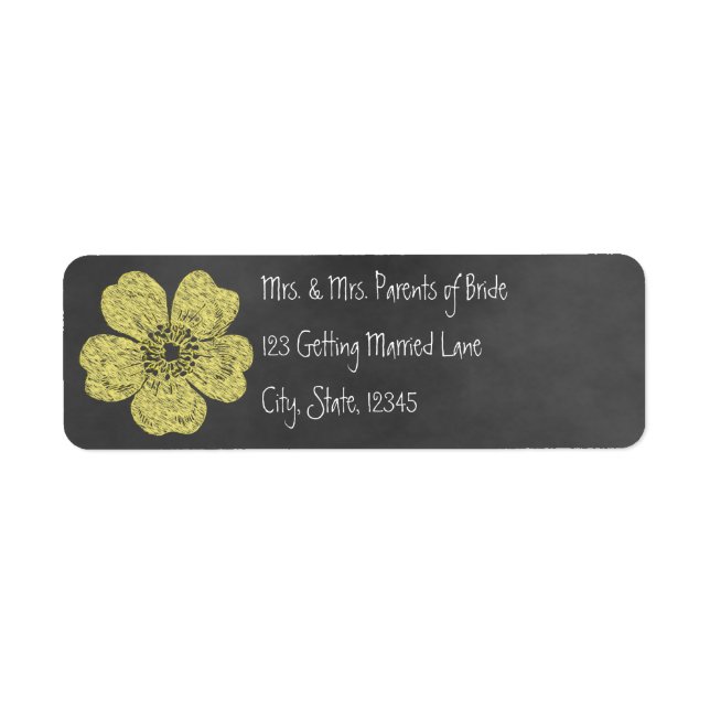 Wilde Gelbe Rosen-Tafel - Avery-Label (Vorne)
