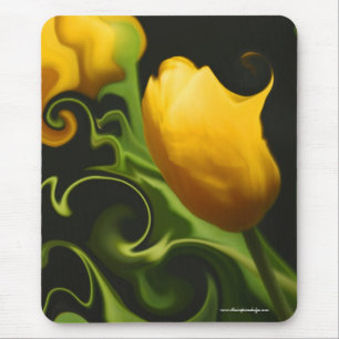Wilde gelbe Tulpe-Natur-surreale Mausunterlage Mousepad