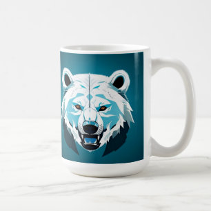 Wilde geometrische Illustration eines Eisbären Kaffeetasse