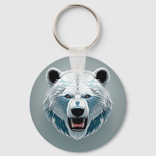 Wilde geometrische Illustration eines Eisbären Schlüsselanhänger