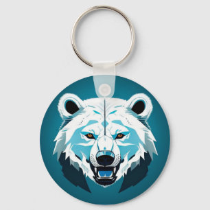 Wilde geometrische Illustration eines Eisbären Schlüsselanhänger