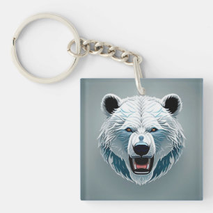 Wilde geometrische Illustration eines Eisbären Schlüsselanhänger